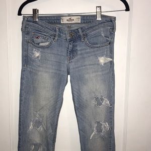 Light wash ripped Hollister jeans